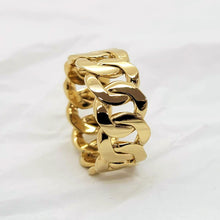 Load image into Gallery viewer, 14k 18k gold wide cuban chain ring 1 Large 10mm
