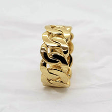 Load image into Gallery viewer, 14k 18k gold wide cuban chain ring 1 Large 10mm
