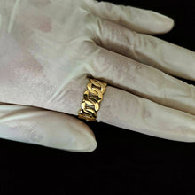 Load image into Gallery viewer, 14k 18k gold wide cuban chain ring 1 Large 10mm
