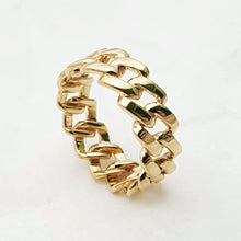 Load image into Gallery viewer, 14k 18k gold chain ring 3 Medium 8mm
