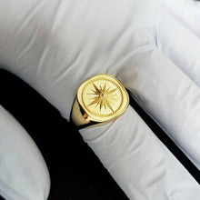 Load image into Gallery viewer, 14k 18k gold compass ring 1 for men
