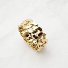 Load image into Gallery viewer, 14k 18k gold cuban chain ring 1 Medium 8mm
