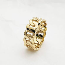 Load image into Gallery viewer, 14k 18k gold cuban chain ring 1 Medium 8mm
