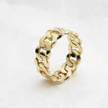 Load image into Gallery viewer, 14k 18k gold chain ring 1 M 8mm for men and women
