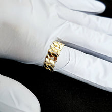 Load image into Gallery viewer, 14k 18k gold cuban chain ring 1 Medium 8mm

