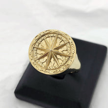 Load image into Gallery viewer, 14k 18k gold circle compass ring 2
