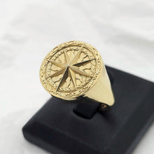 Load image into Gallery viewer, 14k 18k gold circle compass ring 2
