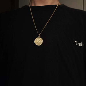 14k 18k gold circle Korean dragon pendant necklace 3