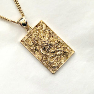 14k 18k gold Korean dragon pendant necklace 4