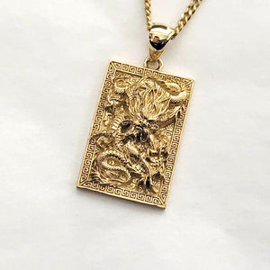 14k 18k gold Korean dragon pendant necklace 4