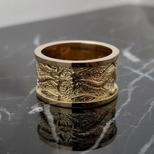 Load image into Gallery viewer, 18k 14k gold men&#39;s wide korean dragon ring 2
