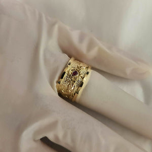 18k 14k gold men's wide korean dragon ring 2