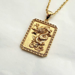 14k 18k gold Korean dragon pendant necklace 2