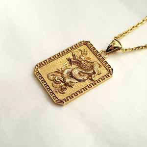 14k 18k gold Korean dragon pendant necklace 2