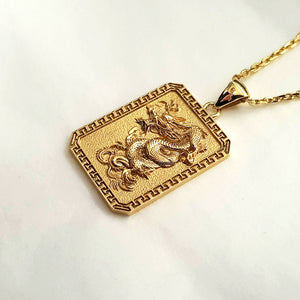 14k 18k gold Korean dragon necklace pendant 2 for men