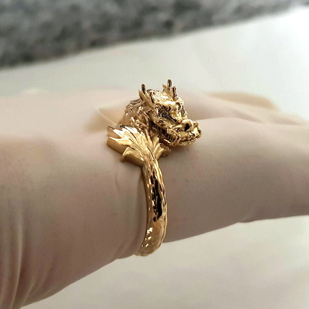 Original Pure 24K Gold Men's Dominant Dragon Ring for Men Bro Father New  Fine Wedding Finger Rings Engagement Ring Not Fade - AliExpress