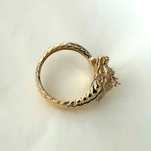 Load image into Gallery viewer, 14k 18k gold dragon ring 1 with diamonds for men and women
