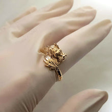 Load image into Gallery viewer, 14k 18k gold dragon ring 1 with diamonds for men and women
