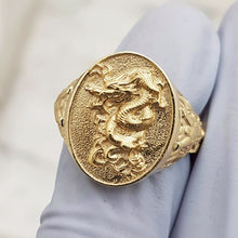 Load image into Gallery viewer, women&#39;s and men&#39;s dragon ring in 14k and 18k gold
