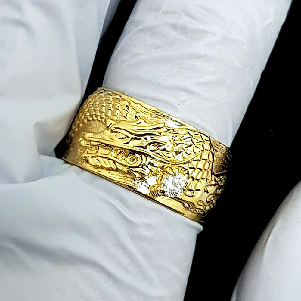men's dragon ring in 14k and 18k gold