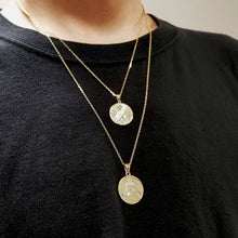 Load image into Gallery viewer, 14k 18k gold circle eye of providence pendant necklace 1 Medium
