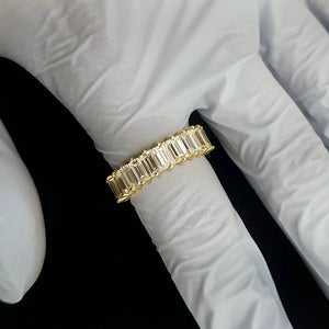 14k 18k gold baguette eternity ring band 6mm for women and men