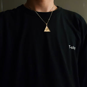 14k 18k gold triangle eye of providence pendant necklace 2