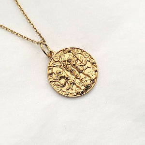 18k 14k gold zodiac Gemini necklace pendant for women