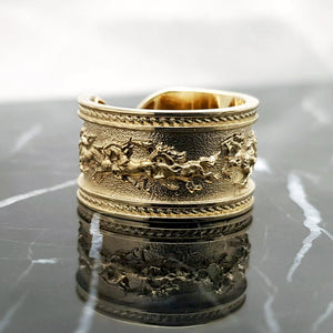 men's horse ring in 14k and 18k gold