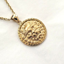 Load image into Gallery viewer, 14k 18k gold haetae korean lion necklace pendant 1 Large 25mm for men
