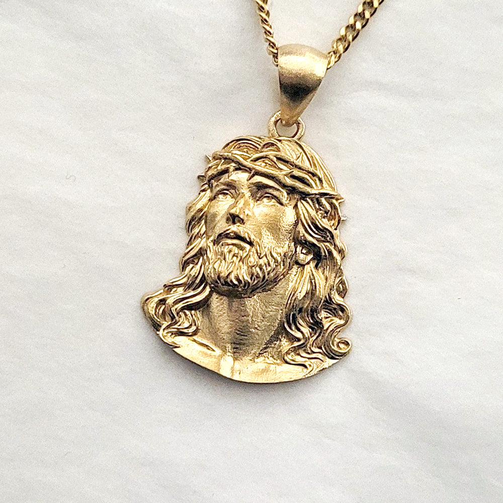 14k 18k gold Jesus necklace pendant 2 for men