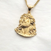 Load image into Gallery viewer, 14k 18k gold Jesus pendant necklace 2
