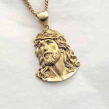 Load image into Gallery viewer, 14k 18k gold Jesus pendant necklace 2
