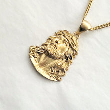 Load image into Gallery viewer, 14k 18k gold Jesus pendant necklace 2
