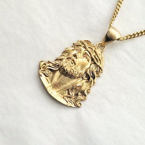 14k 18k gold Jesus pendant necklace 2