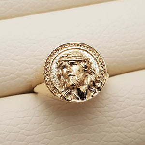 14k 18k gold jesus ring 1