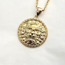 Load image into Gallery viewer, 14k 18k gold Haetae Korean lion pendant necklace Medium
