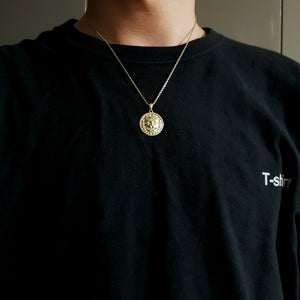 14k 18k gold Haetae Korean lion pendant necklace Medium