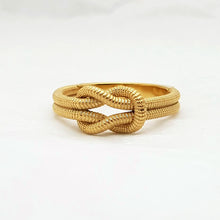 Load image into Gallery viewer, 14k 18k gold knot ring for men and women
