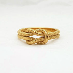 14k 18k gold knot ring for women and men