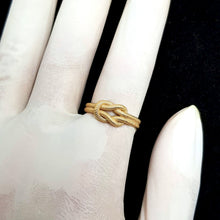 Load image into Gallery viewer, 14k 18k gold knot ring for men and women
