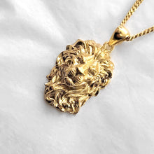 Load image into Gallery viewer, 14k 18k gold men&#39;s lion pendant necklace
