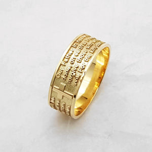 18k 14k gold lord's prayer ring 1 for men and women