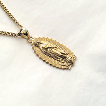 Load image into Gallery viewer, 14k 18k gold our lady of guadalupe virgin Mary pendant necklace
