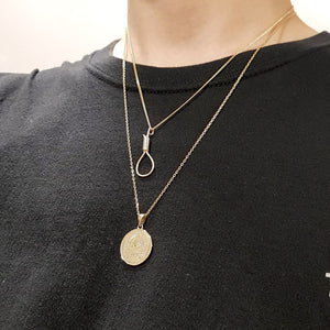 14k 18k gold noose pendant necklace