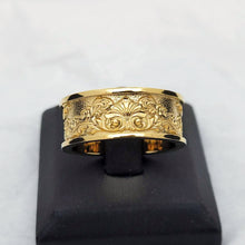 Load image into Gallery viewer, 18k 14k gold wide baroque ornament ring 2 for men and women
