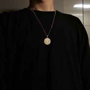 14k 18k gold circle Korean phoenix pendant necklace 2