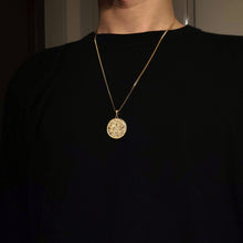 Load image into Gallery viewer, 14k 18k gold circle Korean phoenix pendant necklace 2
