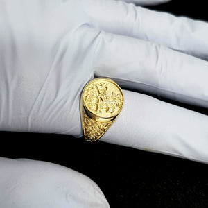 14k 18k gold men's saint george ring 1
