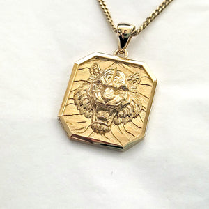 14k 18k gold tiger necklace pendant 1 for men